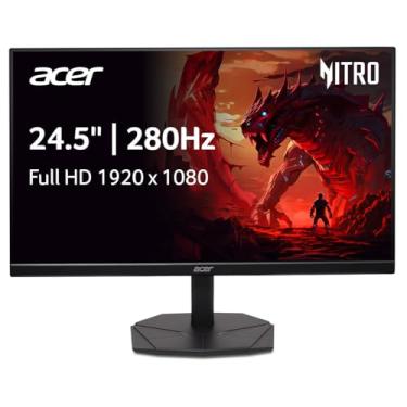 Imagem de Acer Monitor de jogos para PC Nitro Full HD 1920 x 1080 ZeroFrame de 24,5 polegadas | AMD FreeSync Premium | Atualização de até 280Hz | 1ms (VRB) | 1 x porta de exibição 1.4 e 2 x portas HDMI 2.0 |