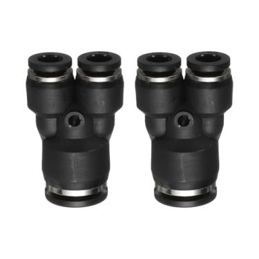 Imagem de HARFINGTON 2 peças de encaixes push to connect tubo de 3/20.3 cm OD x 1/4 polegada OD, kit de encaixe pneumático de mangueira de ar de conexão rápida de plástico em T reduzindo 3 maneiras conector de
