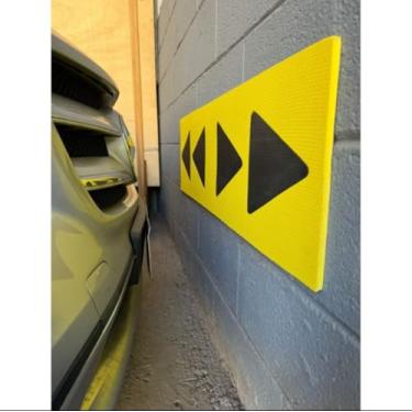Imagem de Protetor de Parede para Garagem, EVA, 100x30cm, Amarelo e Preto, 1 Unidade