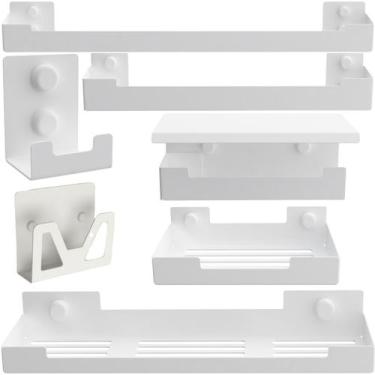 Imagem de Kit de Acessórios Para Banheiro 7 Peças Branco F.ELG - FassinShop