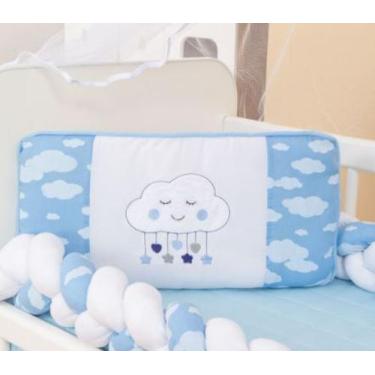 Imagem de Kit mini berço trança nuvem azul - Miguel Baby
