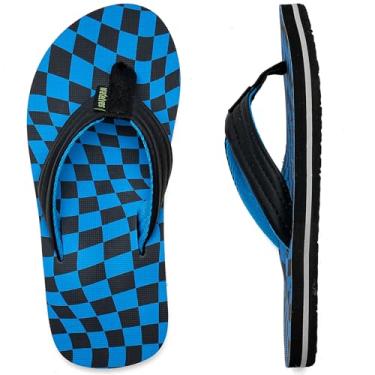Imagem de WateLves Chinelos Para Meninos, Sandálias Infantis, Jovens, Crianças Grandes, Verão, Sandálias De Tiras, Para Praia, Piscina, Chuveiro (Azul/Preto, 36)