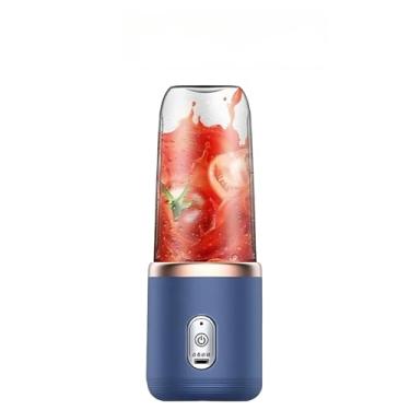 Imagem de Espremedor Elétrico Mini Liquidificador Portátil 4 Lâminas De Suco De Alimentos Misturador 400ml (1 COPO AZUL)