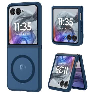 Imagem de DUEDUE Capa magnética para Motorola Razr Plus 2025/2024, Moto Razr 50 Ultra 5G, capa protetora à prova de choque para Motorola Razr+ Plus 2025/2024/Moto Razr 50 Ultra 5G 6,9 polegadas, azul