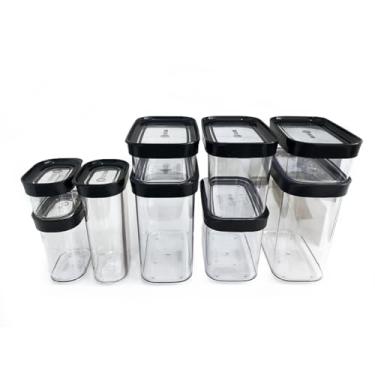 Imagem de Kit 09 Potes Herméticos Para Mantimentos Cozinha De Acrilico