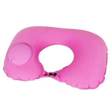 Imagem de Travesseiro De Viagem Avião Inflável Leve Portátil Pescoço Automática Inflável Cervical Travesseiro(ROSA)