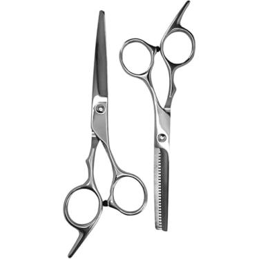 Imagem de Kit Tesoura Profissional Cabeleleiro Barbeiro com Estojo (Prata)