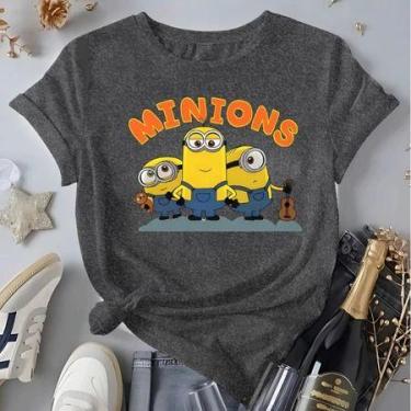 Imagem de Camiseta Femenina Desenho Os Minions Blusa 100%Algodão - loja dinka, p