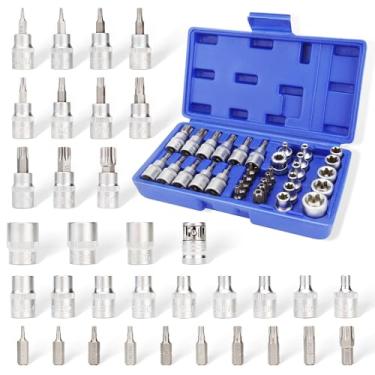 Imagem de PRADE&CARFT Trox Star Conjunto de 34 peças | Conjunto de soquetes de 3/8 polegadas | Aço de liga S2 | Brocas Trox à prova de adulteração | Soquetes E-Torx (estrela)