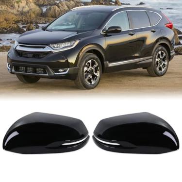 Imagem de Lqito Tampas de espelho lateral esquerda e direita com acabamento de sinal de trun compatível com Honda CR-V CRV CRV 2017-2022 tampa de espelho retrovisor externo lateral preta substitui #76251