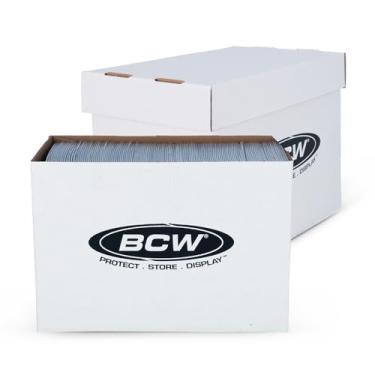 Imagem de BCW Caixa de armazenamento de revistas/documentos - pacote com 10 | Caixa de papelão para armazenamento de arquivos | Caixa de armazenamento com tampas: 22 x 29 x 39 cm Caixas móveis | Caixa de