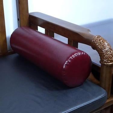 Imagem de Almofada De Pescoço Redondo Para Dormir, Almofada Cervical Longa Impermeável De Couro Pu, Almofada De Almofada De Encosto De Cilindro De Rolo Com Capa Removível, Almofada De Apoio De Cintur