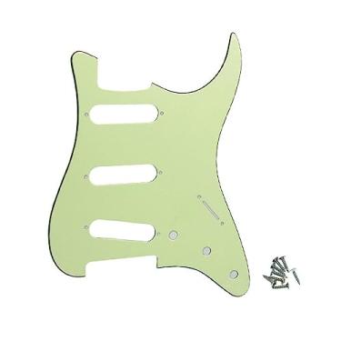 Imagem de ROZILO SSS Strat Pickguards sem furo de parafuso placa de arranhão de guitarra personalizada para Fender Strat Squier parte de guitarra verde menta