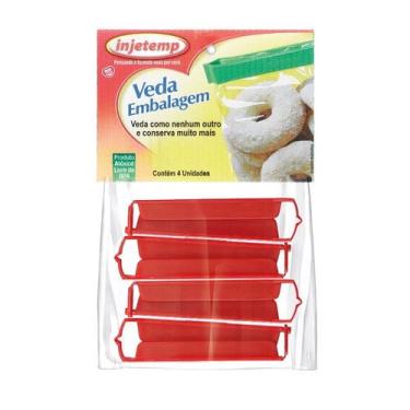 Imagem de Kit 4 Lacres Prendedor Veda Embalagem Plástico - Injetemp