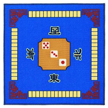 Imagem de Mahjong Mat, Non-Slip Mahjong Mat for Table, 30.7*30.7 Inch Mahjong Table Mat for Poker, Board Games Table Mat, Card Games, Tile Games, Dominoes Blue 0470