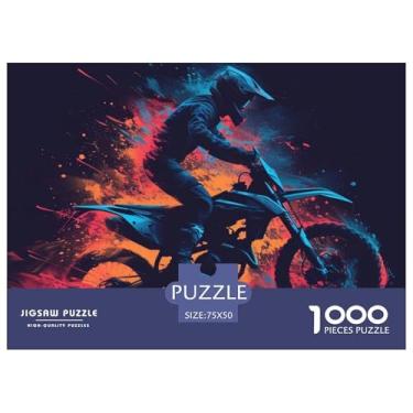 Imagem de Motocicleta Cross-Country 1000 Peças para Adultos Quebra-cabeça Divertido Jogo Educativo Alívio do Estresse Decoração de Casa Brinquedo Jogo Intelectual Relaxamento e Inteligência 1000 peças (75 x 50