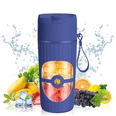 Imagem de PONDI Liquidificador Portátil De Vidro Para Smoothies E Shakes - Usb-C Recarregável, 15 Oz/450 Ml, Mini Pessoal Sem Fio, Misturador Frutas, Ideal Casa, Viagens, Praia, Escritório, Uso Esportivo (Azu
