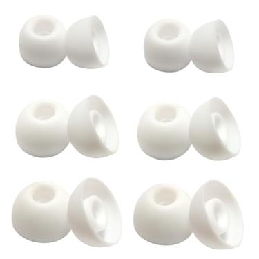 Imagem de Luckvan Pontas De Reposição Para Fones Ouvido Universais Ovais Sem Fio 4,0 Mm A 6 Mm, Bico Silicone Ouvido, Pares Lms, Branco