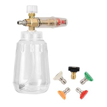 Imagem de Ioensy Pulverizador de água para lavagem de carros, pulverizador manual de 1L com 5 bicos para gramado, jardinagem doméstica, limpeza de casa e detalhamento, Boca Grande