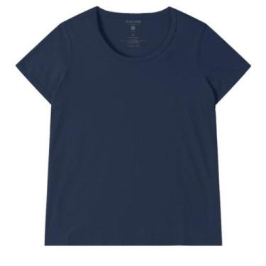 Imagem de Blusa Manga Curta Feminina Plus Size Malwee Ref. 87841, Azul marinho, 