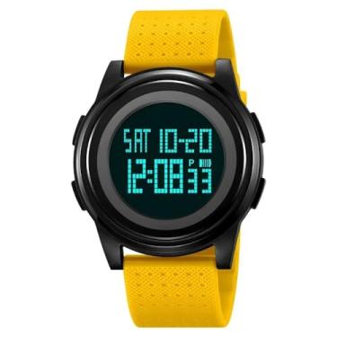 Imagem de Relógios esportivos para homens e mulheres Relógios com cronômetro Relógios digitais masculinos legais (yellow)