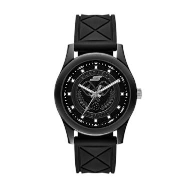 Imagem de Skechers Relógio feminino de silicone preto com três ponteiros Dalemead, Preto