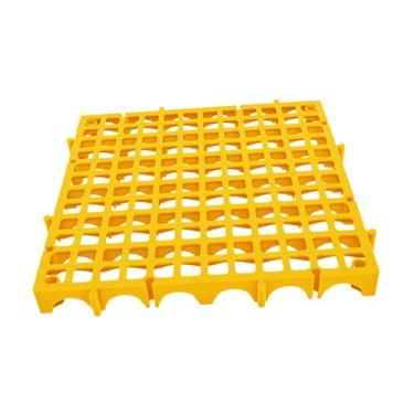 Imagem de JicSuXi Grade de piso de ladrilho intertravado 40x40x4 cm antiderrapante de alta resistência para lavagem de carros, grade para pátio, chuveiro e, Amarelo