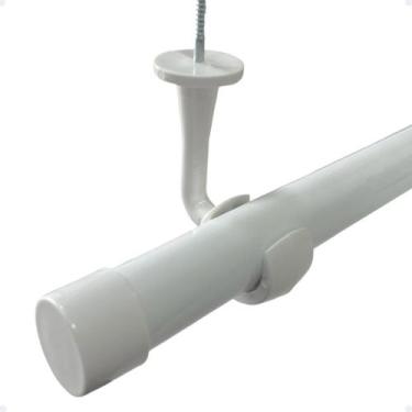 Imagem de Suporte Teto Pvc Varão Simples 28mm Ponteira Inclusa Ilhós argola cort