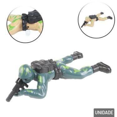 Imagem de Boneco Militar à Corda Deitado Soldado Combate - Tudo em Caixa - Genér