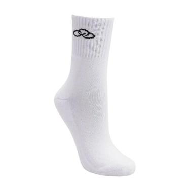 Imagem de Kit 3 Pares de Meia Olympikus Cano Médio Branco, Branco, G