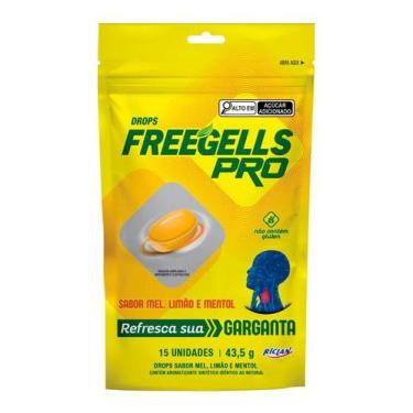 Imagem de Bala Freegells Drops Pro Mel, Limão E Mentol Sem Glúten 15 Un
