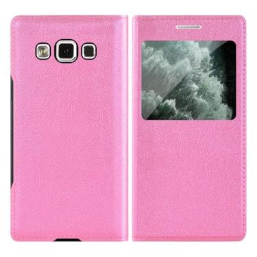 Imagem de Capa flip de couro transparente para Samsung Galaxy S22 Ultra 5G S21 Plus S20 FE S10 Lite S10e S9 S8 S7 Edge S6, rosa, para S20 Ultra