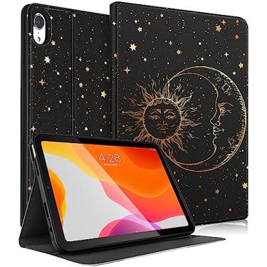Imagem de Uppuppy Capa para Apple iPad Mini 6, para iPad Mini 6ª Geração Capa Infantil Fofo Feminino Adolescente Meninas Sol Lua Capa Preta para iPad Mini 2021 6ª Geração 8,3 Polegadas A2567 A2568 A2569