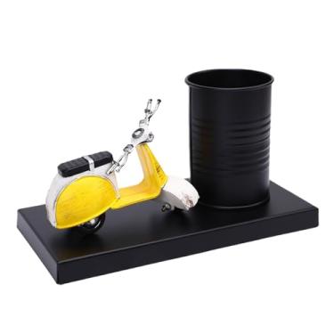 Imagem de AUNMAS Retro Pen Holder, Vintage Desk Organizer para Lápis e Escovas Sturdy Office Art Decoração Multifuncional Home Supplies (L Modelo de motocicleta)