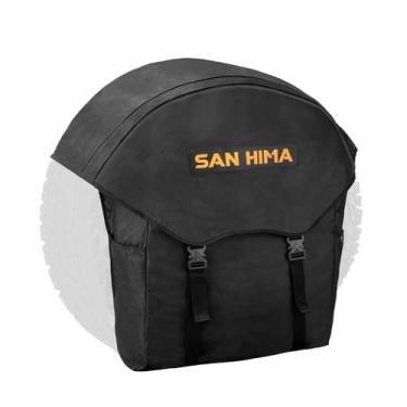 Imagem de SanHima Saco de lixo de pneu sobressalente 18,5 galões serve para pneus de 79 a 89 cm - Bolsa de armazenamento de carga com tiras refletivas para caminhão off-road 4x4 4WD SUV carro