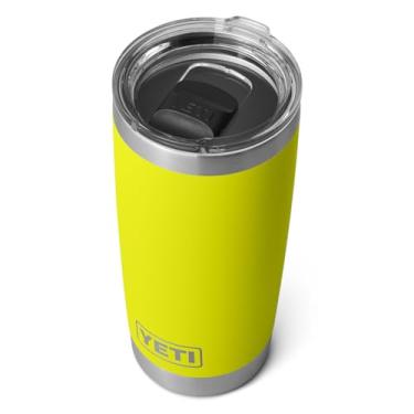 Imagem de Copo térmico YETI Rambler de 590 ml, aço inoxidável, isolamento a vácuo, com tampa MagSlider, amarelo Firefly