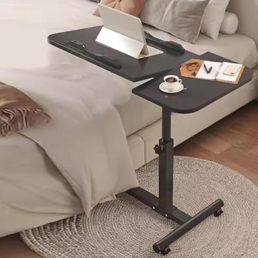 Imagem de Mesa Portátil, Mesa Dobrável, Mesa Rolante Altura Ajustável, Área De Trabalho Rotativa De 270 Graus, Para Casa, Escritório, Sala De Aula Médica E Escolar, Svart