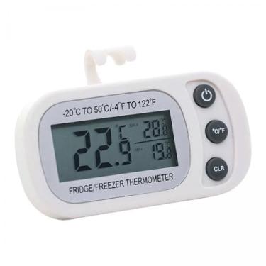 Imagem de SiaBiced 2x Refrigerador Digital Eletrônico LCD Freezer Temperatura Gelo Anti-Umidade Gancho Ing Doméstico