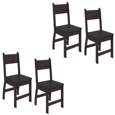 Imagem de Kit de 4 Cadeiras Milano com Tecido em Material Sintetico - Loja DoceL