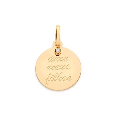Imagem de Pingente Rommanel Folheado Ouro Amo Meus Filhos Com Zirconia 542395