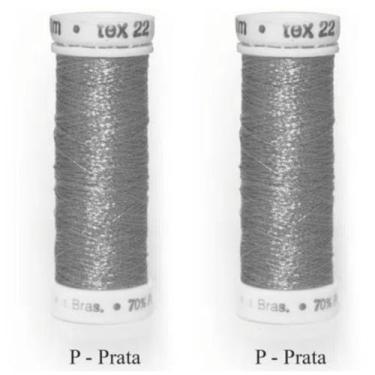 Imagem de Linha Metalizada Bordado À Mão/máquina Kit Com 2 Costuratex, Prata