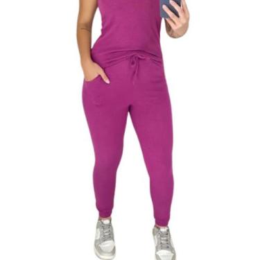 Imagem de Calça Feminina Jogger Com punho e Elástico na Cintura - Amariti, Lilaz