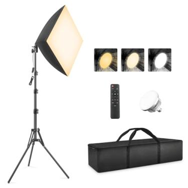 Imagem de Kit de iluminação fotográfica Softbox, iluminação contínua de caixa macia giratória Foccalli 85W com lâmpada LED regulável 2700-6400K, luzes de estúdio fotográfico para fotografar retratos de vídeo