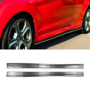 Imagem de Protetor difusor de extensão de spoiler labial para saia lateral de carro compatível com Fiesta MK7 ST Line 2012-2017 acessórios divisores de saia lateral do carro (aparência de carbono)