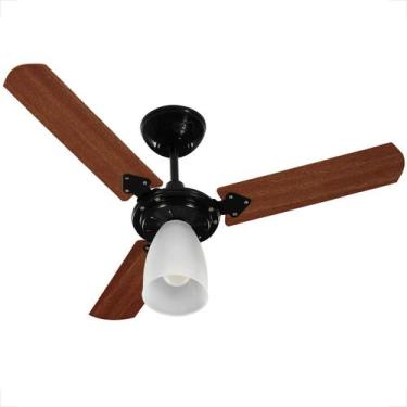 Imagem de Ventilador teto tron marbela 127v 3 pas cvm preto com pas verniz, 110V