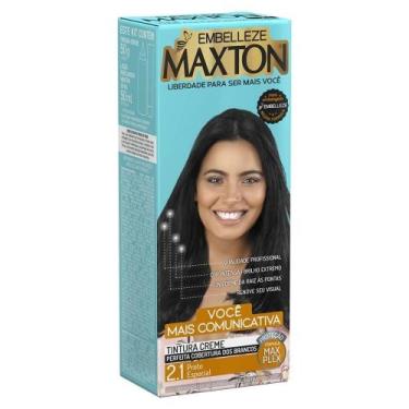 Imagem de Tinta de Cabelo Maxton Kit Prático 2.1, Preto Especial do Babado