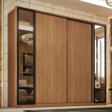 Imagem de Guarda Roupa Casal Laredo 4 Portas Flex + Vidro - DEMOBILE, AMENDOLA T