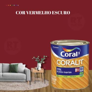 Imagem de Esmalte Sintético Base Água Coral Coralit 800ml Tinta Cor Vermelho Ace