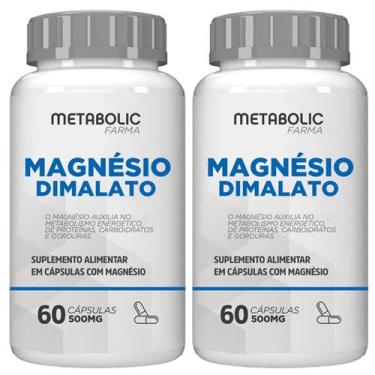 Imagem de 2x Magnesio Dimalato 500mg Formula Importada 120cáps Metabolic farma