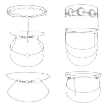 Imagem de OLYCRAFT 6 peças, 6 estilos, cinto de cintura, calças de ganga, correntes punk, bolso, corrente hiphop, acessórios góticos, multicamadas, hip hop, metal, calças, rodas dentadas para homens e mulheres